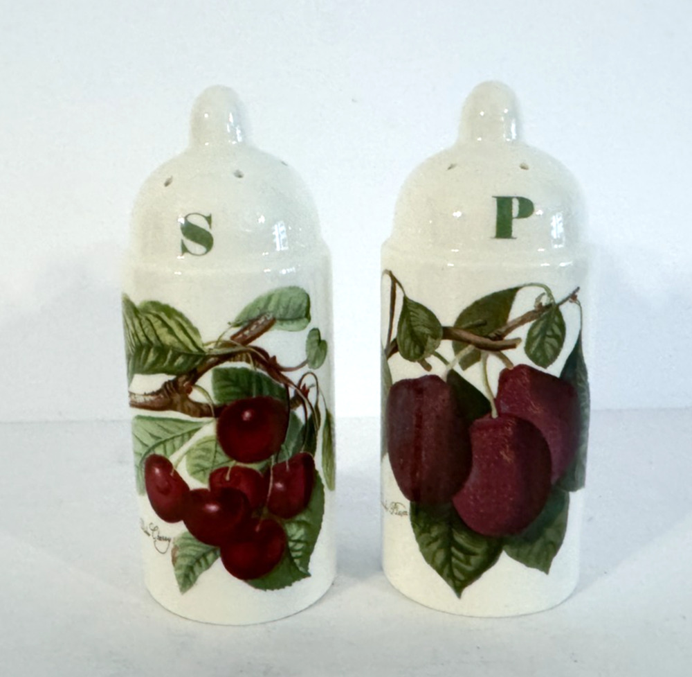 Portmeirion Pomona Late Duke Cherry Reine Claude Plum Salt Pepper Shakers VTG